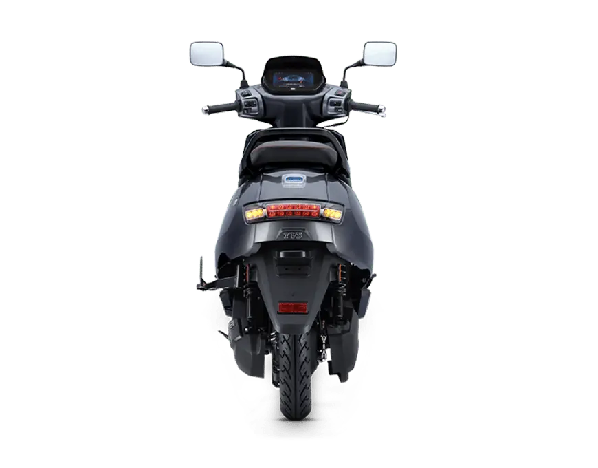 TVS iQube S Electric Scooter Mercury Grey Glossy Colour Rear View